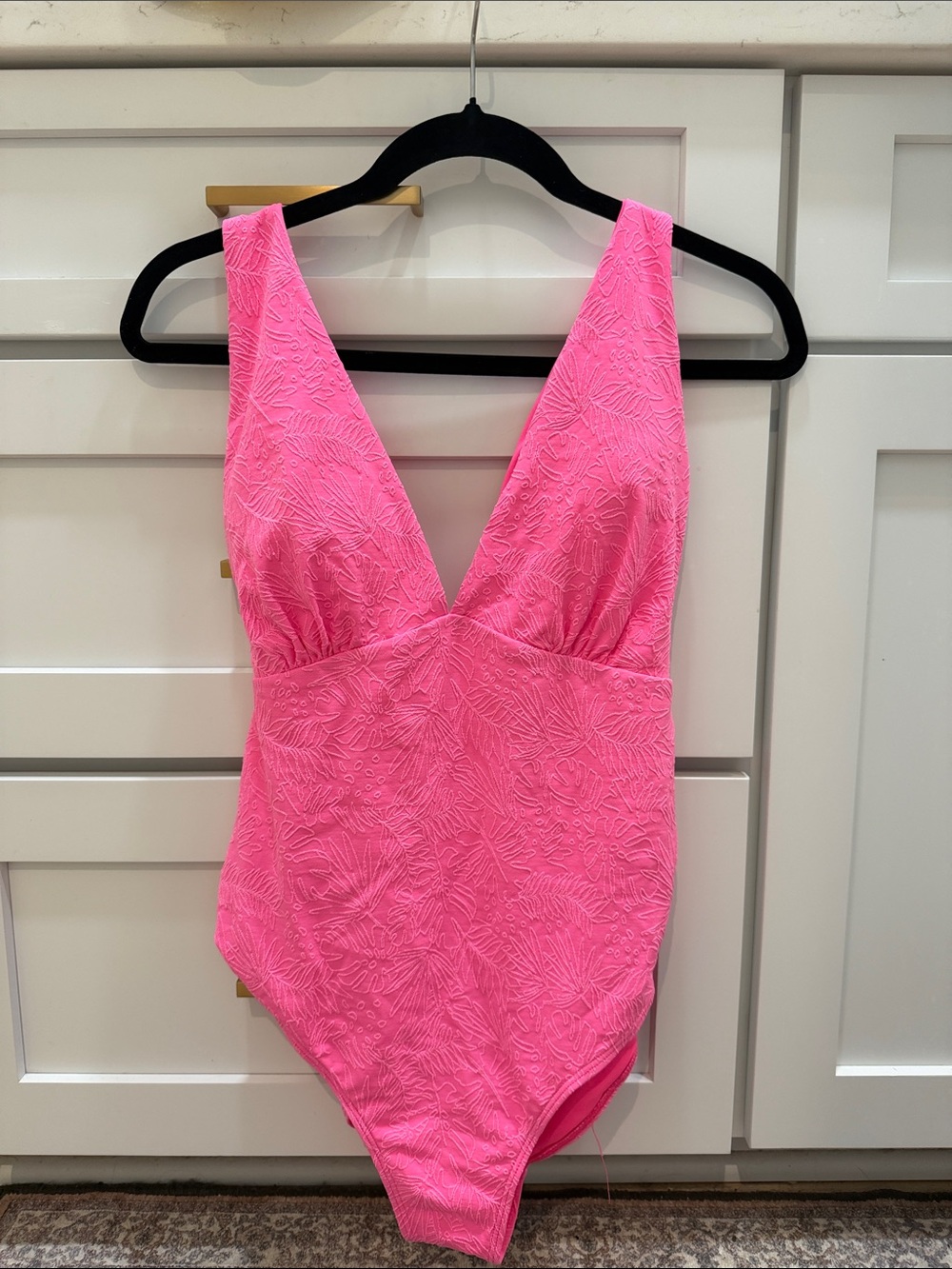 Vibrant Pink Textured One-Piece Swimsuit